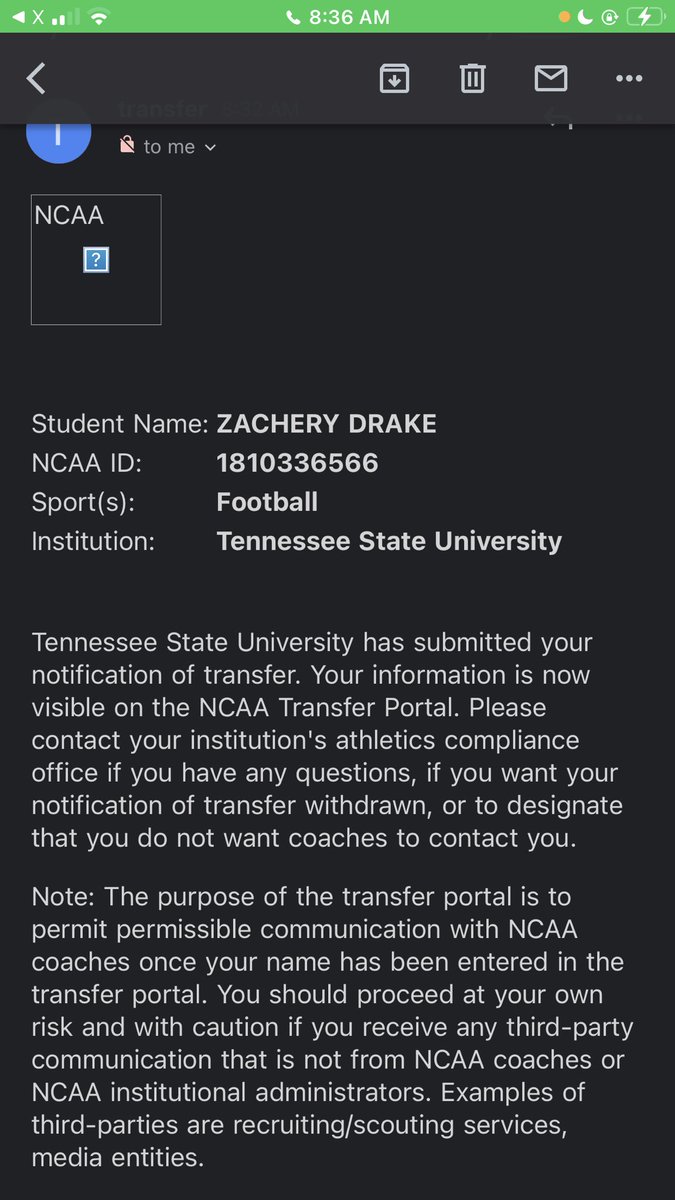 Officially in the portal. Get at me I played 8 games and had 8tckls and a FF strictly on special teams, 23’ season. My film from 2021’-2023’ is down below.  Defensive back. TSU
6ft 185 3.1 GPA 10'2 broad jump 1.52 10yd laser timed 38.5' vertical 4.1 5-10-5
youtube.com/@zacherydrake6…