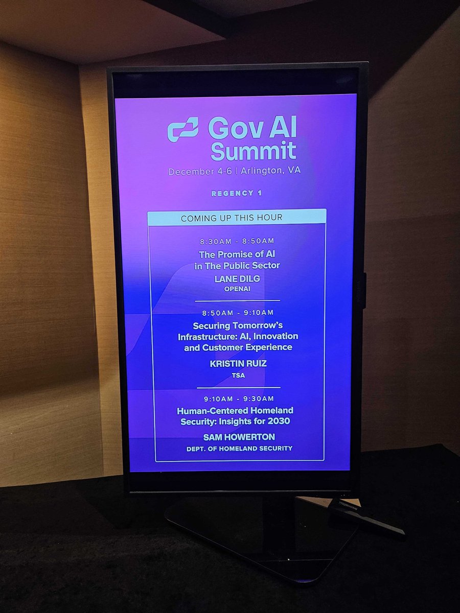 govaisummit's tweet photo. #GovAI23 has officially begun. We started the day hearing from Pete Erickson and Lane Dilg from @OpenAI.
#GenerativeAI #ResponsibleAI #PublicSector #AISecurity #TrustworthyAI #AIRegulation #AIEthics #AIGovernance #AIRiskManagement #GenAI #LLM https://t.co/QS9QIY7zB0