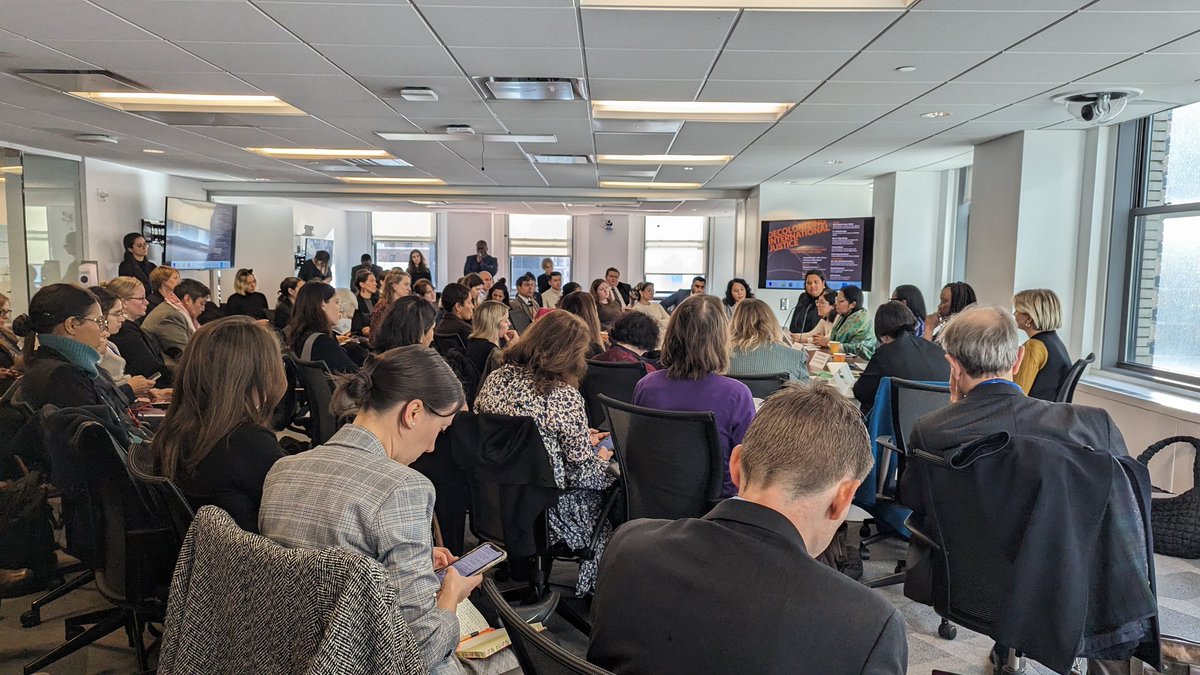 emkenney's tweet photo. Hosting our first of four @UN_Women #ASP side events this week, on decolonizing international justice. Thanks to our co-hosts, especially @EJC_org, and our full house of participants! https://t.co/2ZoxKgEkr3