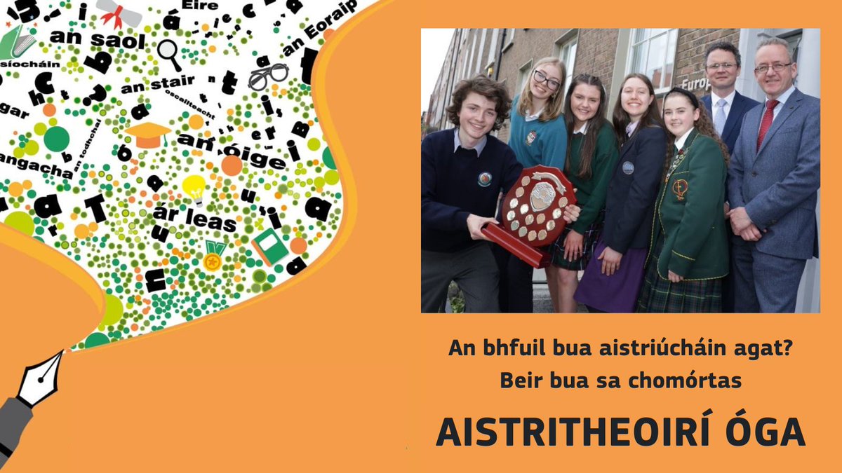 EU Commission in Ireland (@eurireland) on Twitter photo An bhfuil bua an aistriúcháin agat?
Tá comórtas na nAistritheoirí Óga 2024 ar oscailt anois do mheánscoileanna ar fud oileán na hÉireann!
Tuilleadh eolais 👉 europa.eu/!96RRQh
<a href="/translatores/">Translating for Europe</a> #xl8
<a href="/Education_Ire/">Department of Education and Youth</a> <a href="/DeptCultureIRL/">Department of Culture, Communications and Sport</a> An bhfuil bua an aistriúcháin agat?
Tá comórtas na nAistritheoirí Óga 2024 ar oscailt anois do mheánscoileanna ar fud oileán na hÉireann!
Tuilleadh eolais 👉 europa.eu/!96RRQh
<a href="/translatores/">Translating for Europe</a> #xl8
<a href="/Education_Ire/">Department of Education and Youth</a> <a href="/DeptCultureIRL/">Department of Culture, Communications and Sport</a>