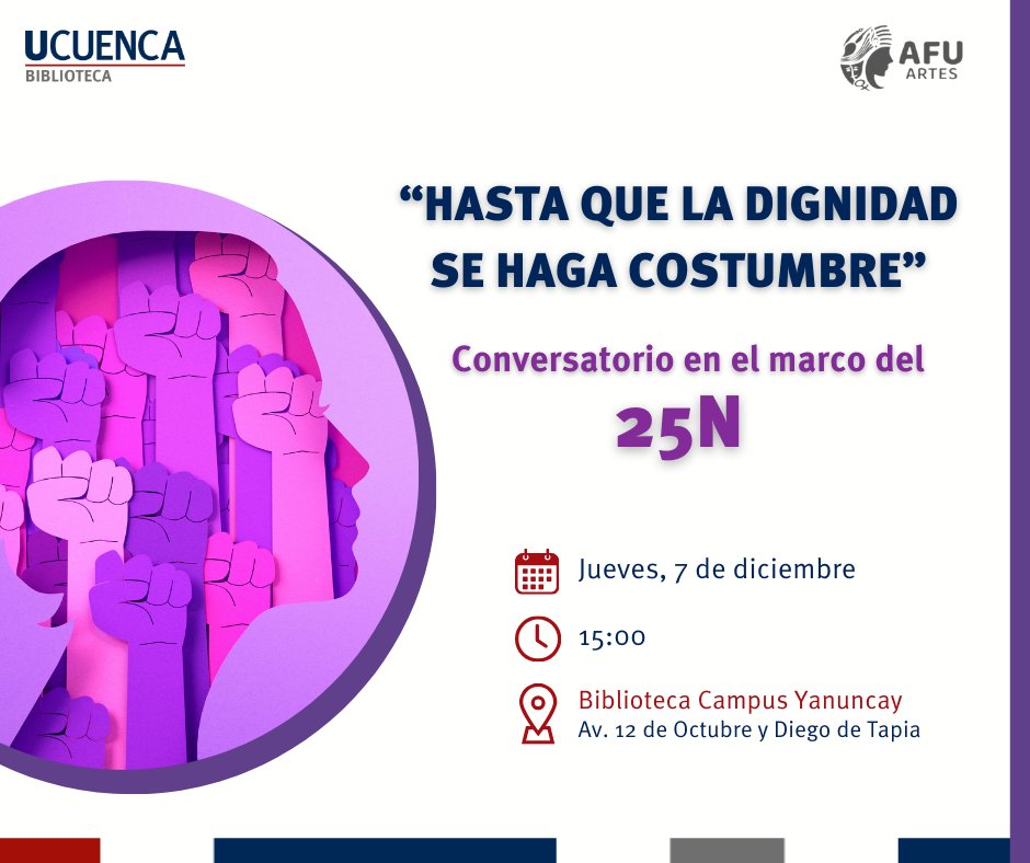 #Invitación | 📷 ¡Únete a nuestro conversatorio “𝗛𝗮𝘀𝘁𝗮 𝗾𝘂𝗲 𝗹𝗮 𝗱𝗶𝗴𝗻𝗶𝗱𝗮𝗱 𝘀𝗲 𝗵𝗮𝗴𝗮 𝗰𝗼𝘀𝘁𝘂𝗺𝗯𝗿𝗲”!