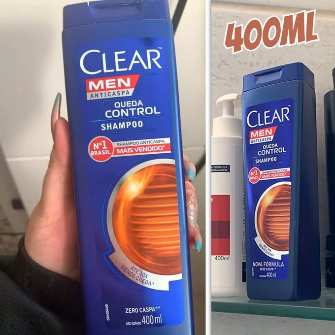 Clear Shampoo Anticaspa Men Queda Control Frasco 400Ml Branco