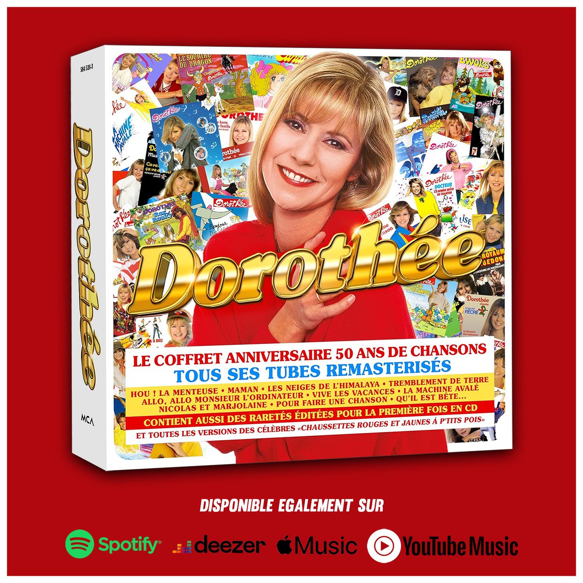 ClubDorothee's tweet photo. 😍 Le coffret 5 CDs de #Dorothée est désormais disponible dans vos points de vente habituels. Vous pouvez également l’écouter sur vos plateformes musicales préférées. 🤩 https://t.co/9zm71T897t