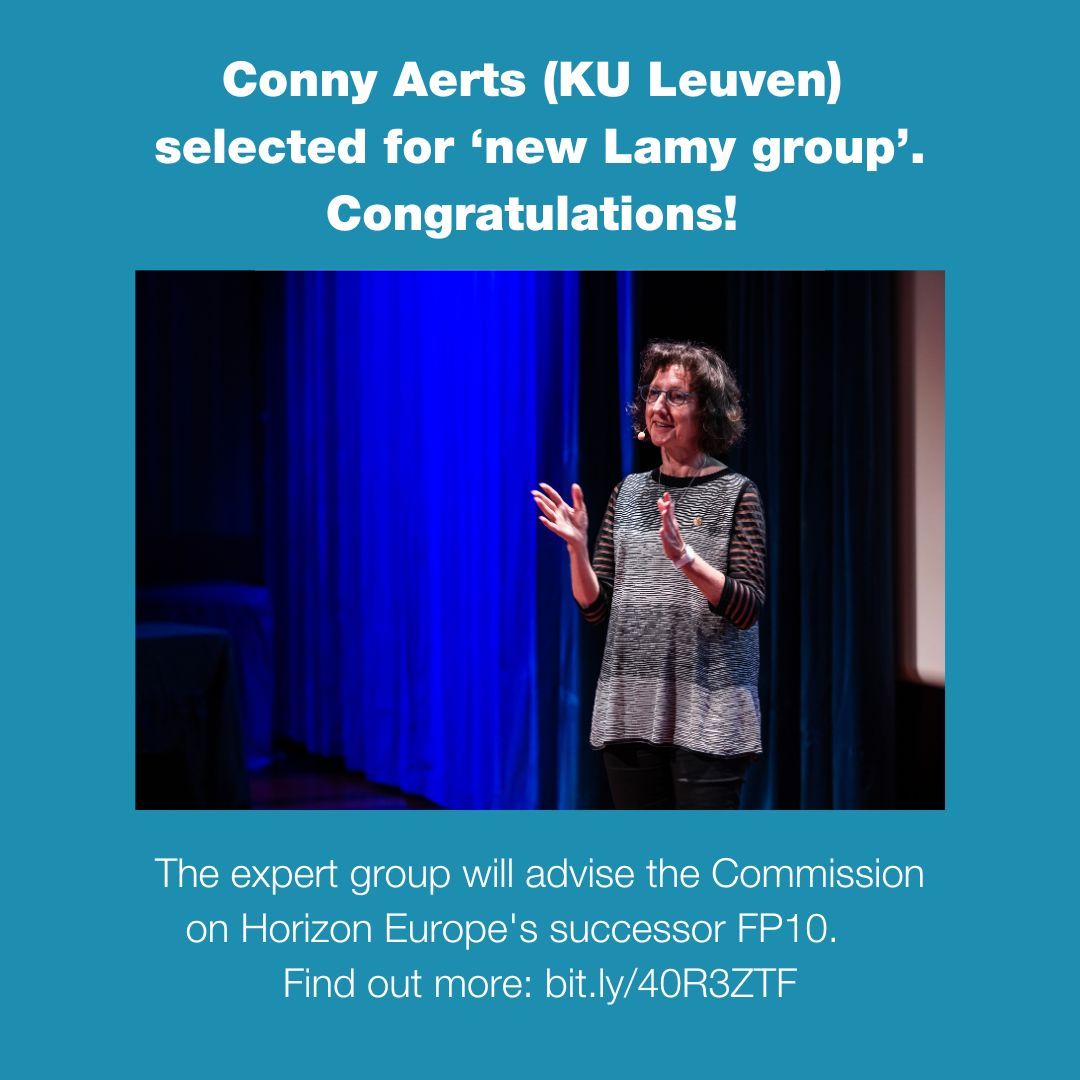 Congratulations to Conny Aerts #kuleuven! 💐 🔹 Selected for ‘new Lamy group’ 🔹 Advising the European Commission on #FP10 🔹 Paving the way for R&I after #HorizonEurope 🔹 Expert in personal capacity Read more 👉 bit.ly/40R3ZTF