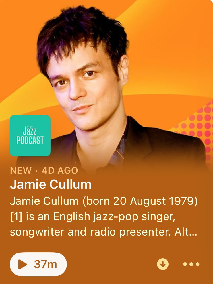 Found our @jamiecullum pod looking slick on @Apple #podcasts this morning. @TheJazzPodcast