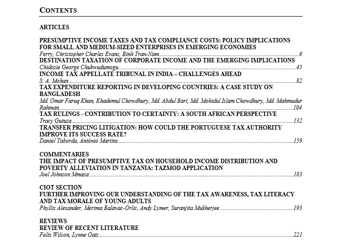Issue 8.1 of JOTA is now available to read, free of charge, here:  jota.website It features a range of research articles, a commentary, and a review of recent literature. #TaxTwitter