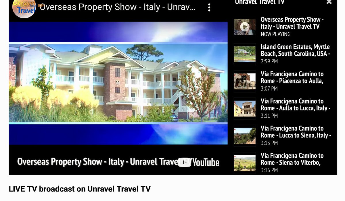 LIVE broadcast schedule this afternoon on Unravel Travel TV #LiveTV unraveltraveltv.com/live-tv #traveltv #tvtravel #travel #travelmedia #UnravelTravelTV @UnravelTravelTV