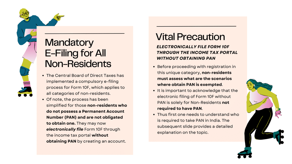 im_saraf's tweet photo. Non-residents who do not possess a Permanent Account Number (PAN) and are not obligated to obtain one can electronically file Form 10F without PAN. However, this option isn't available to every non-resident. We've compiled a detailed article shedding light on the issue. #Form10F https://t.co/ug0nS1aEu1