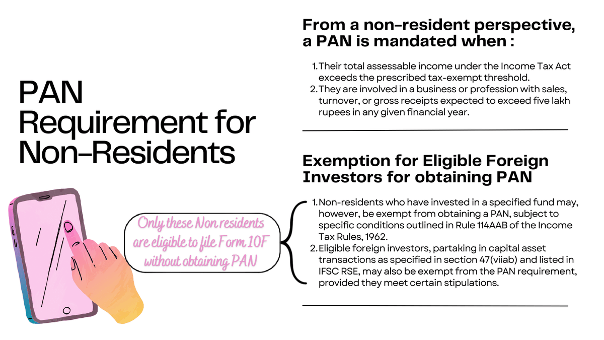 Non-residents who do not possess a Permanent Account Number (PAN) and are not obligated to obtain one can electronically file Form 10F without PAN. However, this option isn't available to every non-resident. We've compiled a detailed article shedding light on the issue. #Form10F