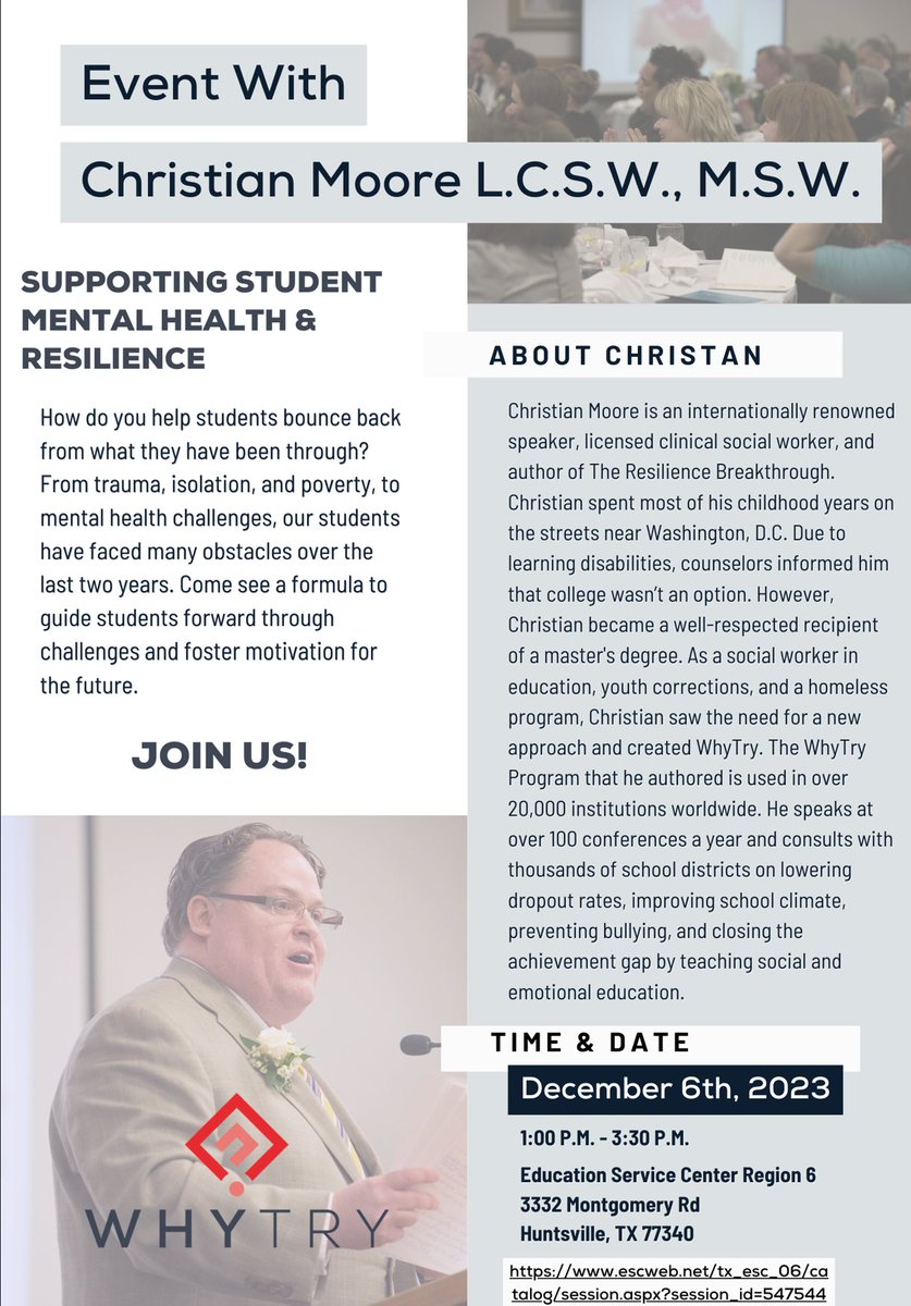Upcoming Event: Supporting Students Mental Health and Resilience - escweb.net/tx_esc_06/cata…