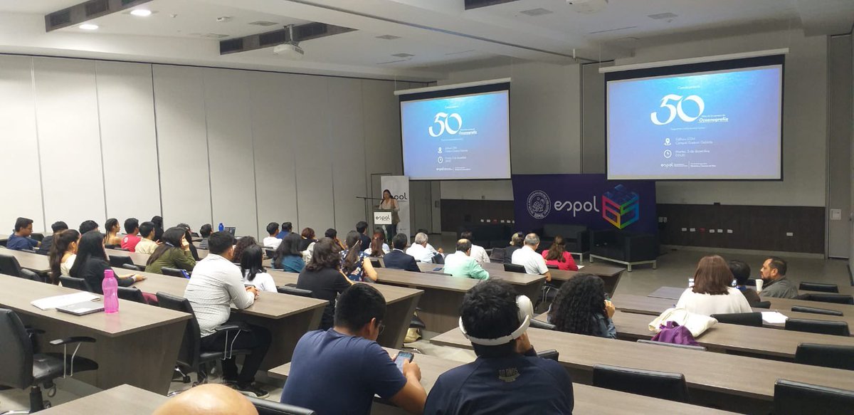 PilarCo70133476's tweet photo. Celebrando los 50 años de la carrera de #Oceanografía @espol hoy con acreditación #ABET y #EURACE Nosotros “Seguimos construyendo futuro”. https://t.co/VCT83R1gXu
