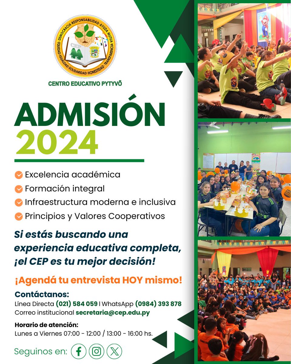 cepoficial__'s tweet photo. En el CEP, nos enfocamos en brindar una educación integral a nuestros estudiantes, fomentando su crecimiento académico y personal.

¡Agendá tu entrevista HOY mismo! Para más información sobre el proceso de admisión, contactá con nosotros https://t.co/2uqW5q2DNU https://t.co/sK3OVtNWP9