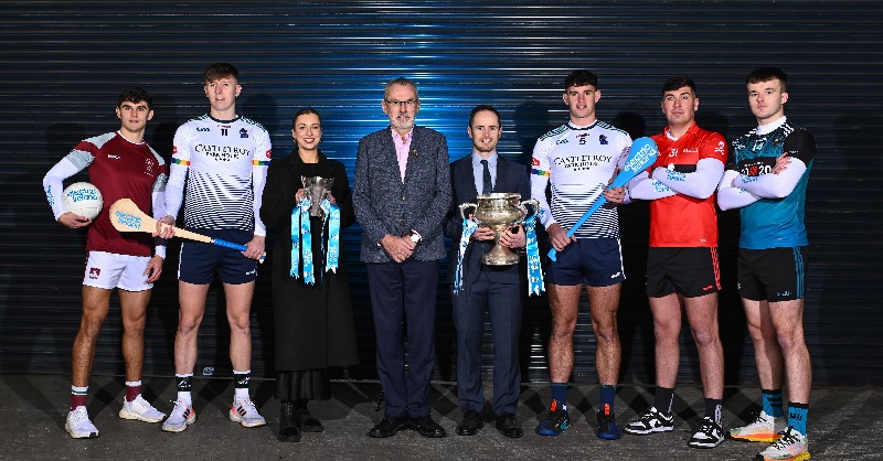 officialgaa's tweet photo. The draws for the @ElectricIreland @HigherEdGAA Championships - the Sigerson, Fitzgibbon, Trench, and Ryan Cups -  were made by Uachtarán CLG Larry McCarthy at Croke Park earlier today. #GAABelong #FirstClassRivals