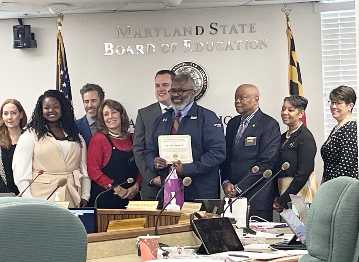 Grateful to be honored this morning by the MD State Board of Education in recognition of my upcoming retirement ⁦<a href="/MdPublicSchools/">Maryland State Department of Education</a>⁩ ⁦<a href="/wbaltv11/">WBAL-TV 11 Baltimore</a>⁩