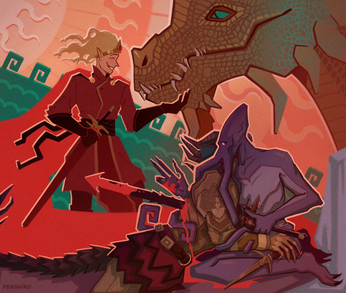 pershiro_art's tweet photo. Every time I think about Ansur and Balduran, I realize I can't take sides, I can only talk about the tragedy, the pain and the past love
#BaldursGate3 #theEmperor #mindflayer https://t.co/5hfJhzHRn2