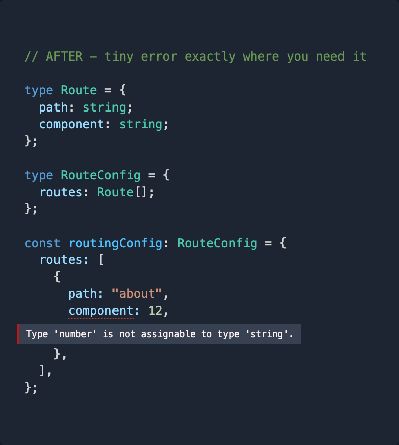Massive TypeScript errors tend to get less common the more experienced you get.

An extra annotation in the right place can turn a massive error into a one-liner.