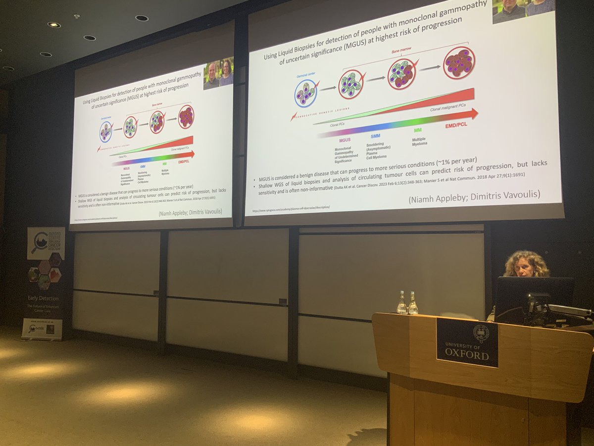 OxfordCancer's tweet photo. .@AnnaSchuh3 on liquid biopsy platforms in 3 different clinical settings, including patients with non-specific symptoms, individuals with pre-malignant myeloma and children with EBV-driven lymphomas in sub-Saharan Africa

@OxfordOncology #oxcode23 https://t.co/YWs9r8jKlf