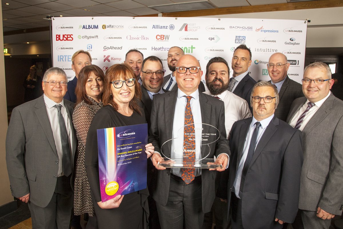 Go South Coast takes the spotlight again as the Gold Award winner for the prestigious UK Bus Operator of the Year at the 2023 UK Bus Awards! 🏆🚌 Let's celebrate this crowning achievement together! 🎉🌟 #MadeIt #BusWinners23