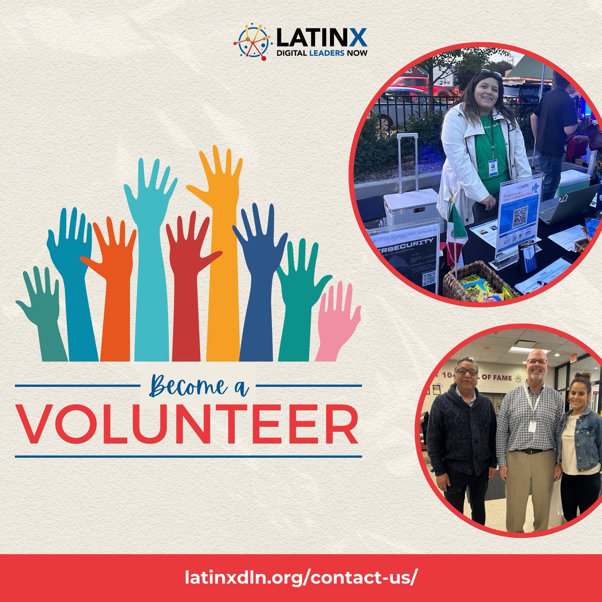 Volunteer with LatinX DLN! 🤝 Whether you're passionate about community outreach, championing digital inclusion initiatives, or supporting local projects, we invite you to be a part of our dynamic volunteer community.
Ready to be involved? Contact us at: latinxdln.org/contact-us/