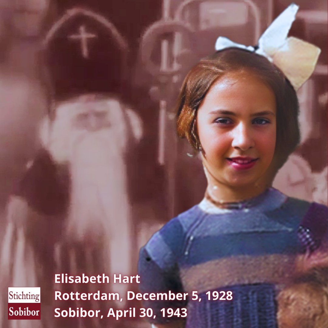 Sticht_Sobibor's tweet photo. 05.12.1928 | 🕯 Elisabeth Hart celebrated her 14th and last birthday in 1942 on the day the Dutch celebrated Sinterklaas-evening 🎁. In 1942, St. Nicholas arrived by train in Rotterdam. On April 10, 1943, Elisabeth left Rotterdam by train on her way to her death in Sobibor.👇🏼 1/3 https://t.co/hB4XBsG2HJ