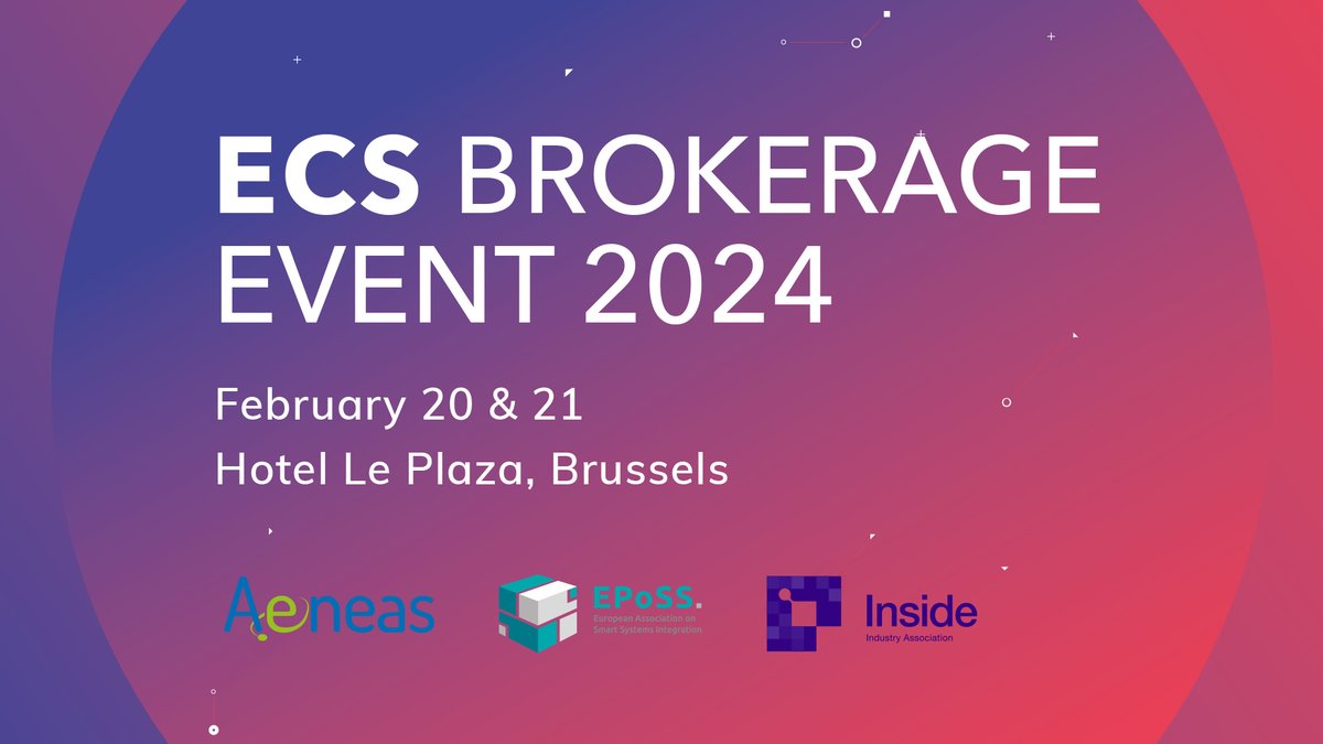 AENEAS_EU's tweet photo. Save the date for the ECS Brokerage Event 2024 on 20-21 Feb in Brussels!

Join more than 400 #ECS stakeholders &amp;domain key players to network, exchange innovative R&amp;D project ideas, meet potential partners &amp; build future projects consortia.

Stay tuned! https://t.co/8y6GoDOG9O https://t.co/6ABSDnJQWn