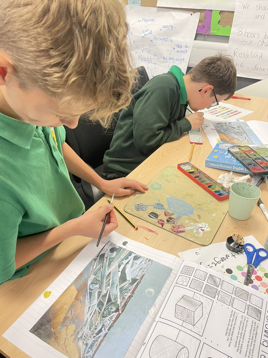 Gade_WPA's tweet photo. Today we have been using a limited palette to create colours from the Totes Meer picture by Paul Nash. We canβt wait to paint our actual pieces tomorrow ! #WatersideArt πΌοΈ π¨ https://t.co/bEXfXobenn
