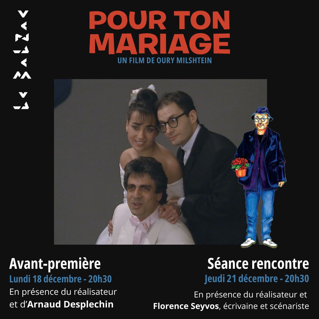 ✨Avant-première - POUR TON MARIAGE  de Oury Milshtein
En présence de Arnaud Desplechin ✨
📅POUR TON MARIAGE sera présenté en avant-première au cinéma Le Balzac le lundi 18 décembre à 20h30 par son réalisateur et Arnaud Desplechin.
🎟cinemabalzac.com/evenement/2119…