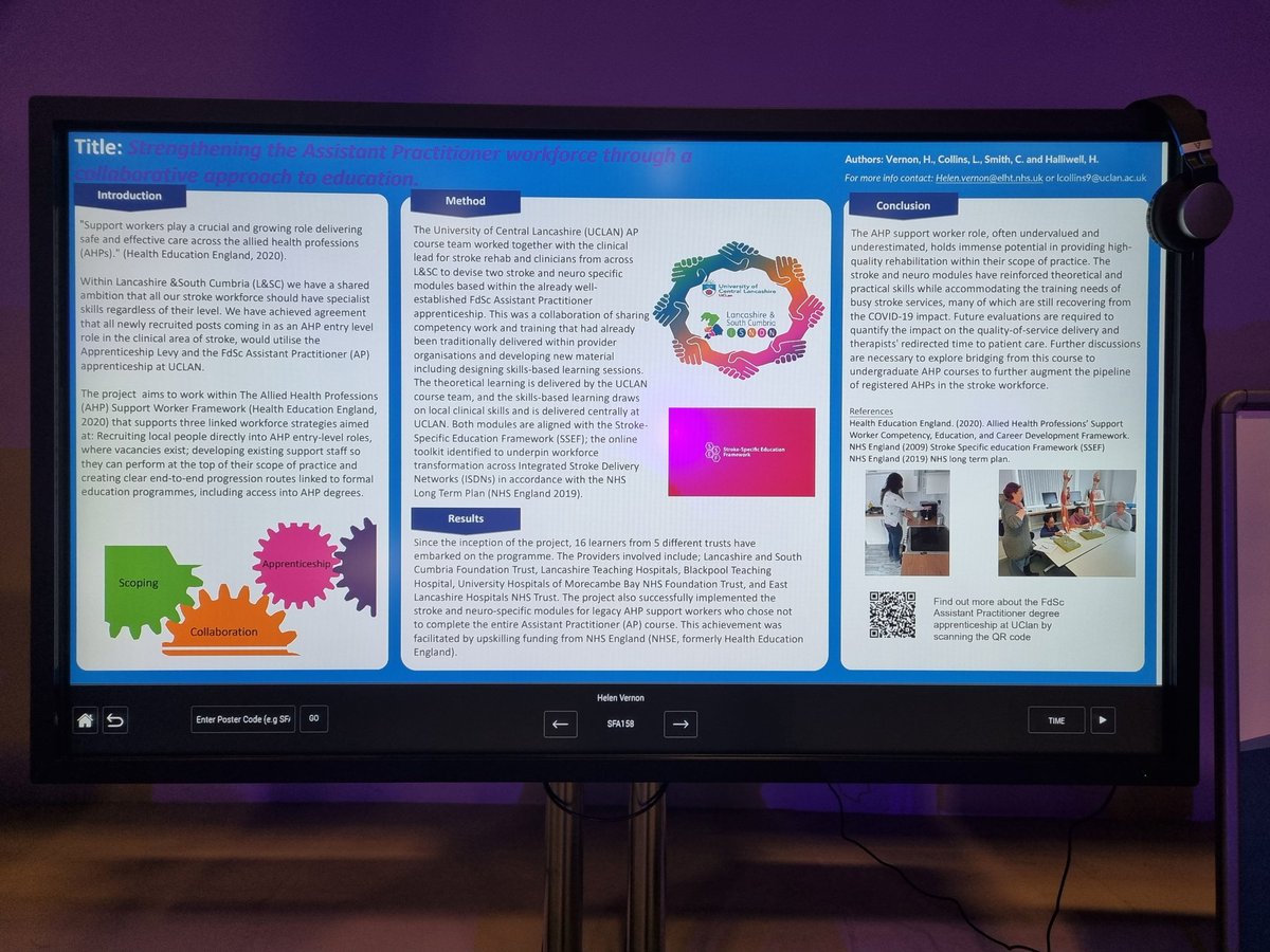 Great to see our poster presented at #UKSForum2023 showcasing the stroke Neuro pathway within the Assistant Practioner apprenticeship and the collaborative working with @LSC_ISNDN @HannahHalliwel1 @cjsmith30 @DanielandHelen1