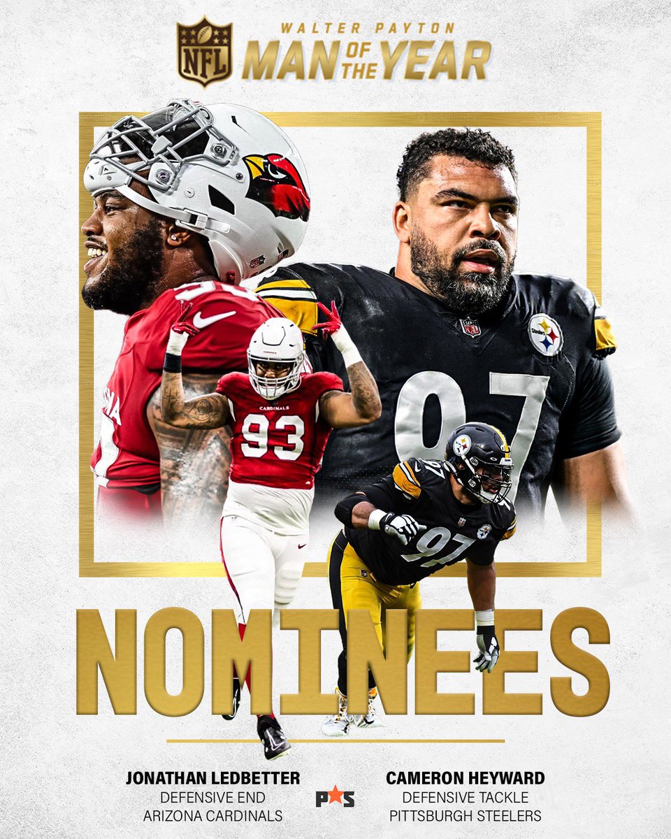 Beyond proud of @LedbetterDE15 and @CamHeyward, #WPMOY nominees for their respective teams! 👏👏👏