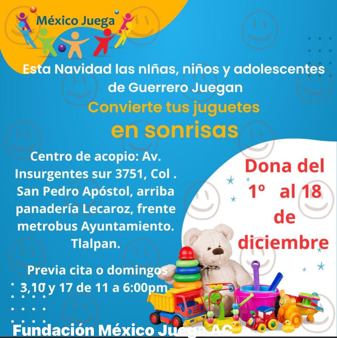 Es momento de dar! Apóyanos para dar una alegría a las y los niños de Guerrero y que Santa sea Guerrero!