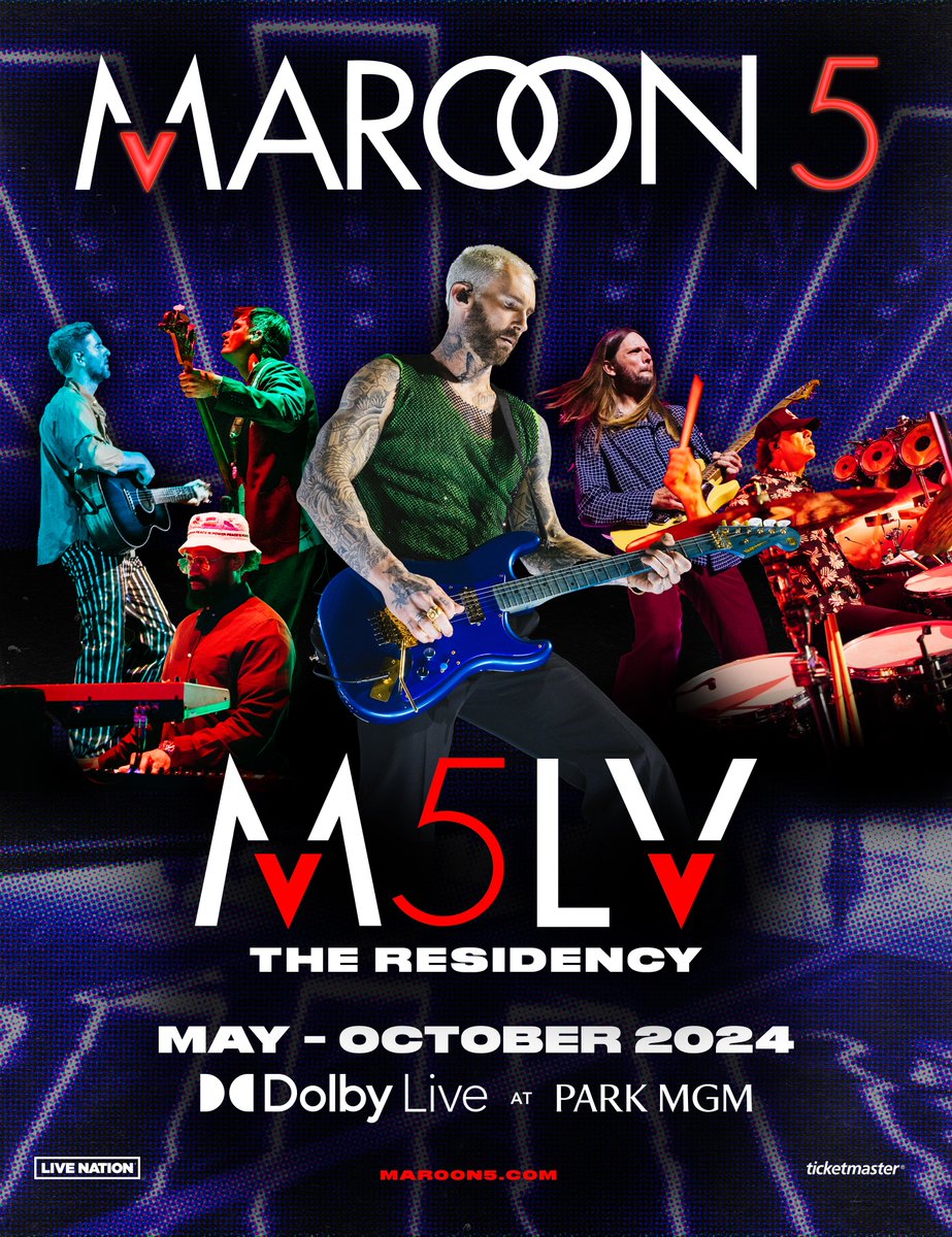 VIVA M5LV. We’re headed back to Las Vegas in 2024 for SIXTEEN more shows at Dolby Live @ Park MGM! 🎰 May 17, 18, 22, 25, 26, 29, 31 June 1 September 27, 28 October 2, 4, 5, 9, 11, 12 CITI and Fan Club presales begin tomorrow at 10AM PT. Tickets go on sale to the public this