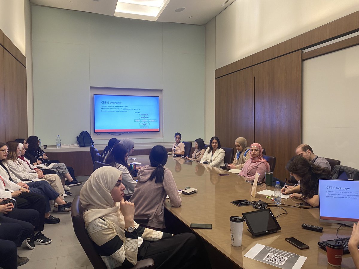AubmcPsychiatry's tweet photo. Grateful for Ms. Joumana Ammar's enlightening lectures on #eatingdisorders, delving into Family-Based Therapy and #CBTE. A valuable exploration of diagnosis and management. 🧠 https://t.co/OJpYgS9COd