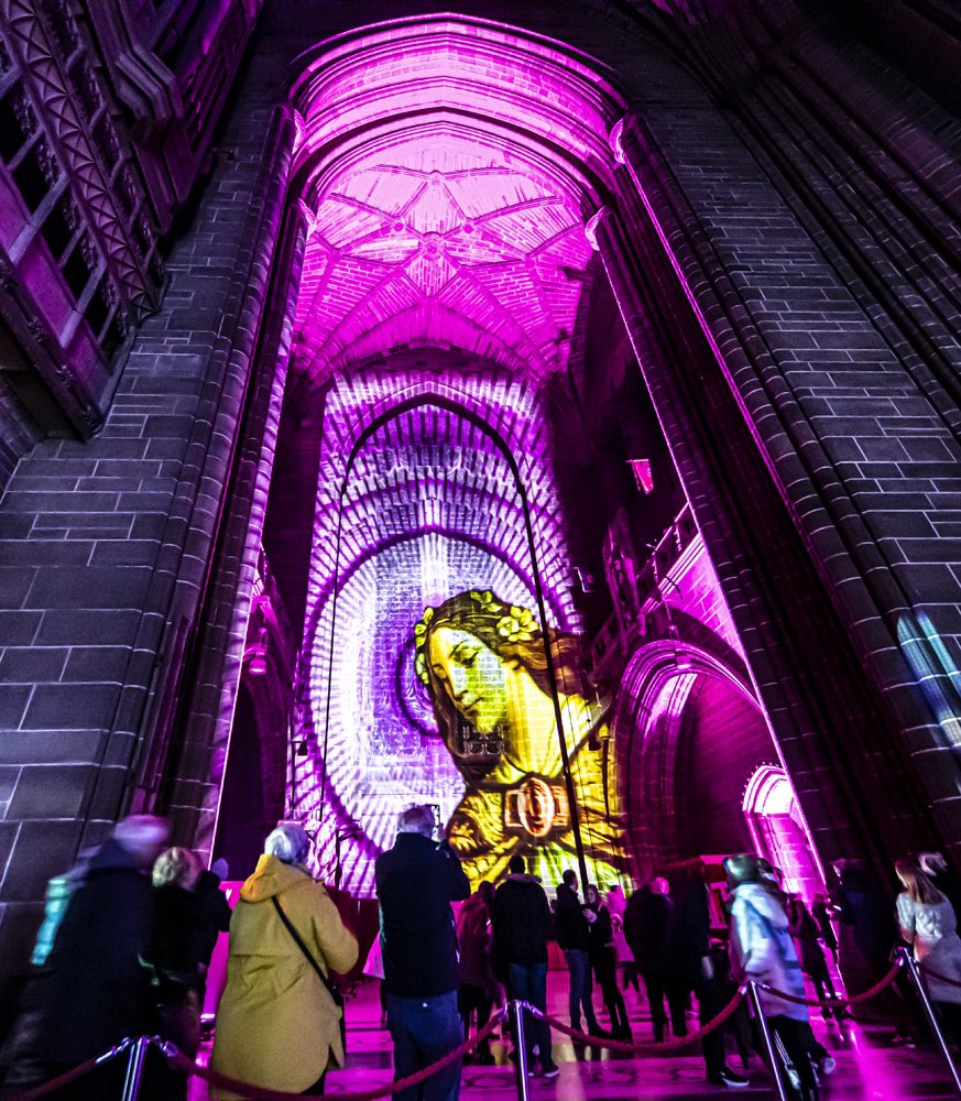 luxmuralis's tweet photo. βIts absolutely mesmerizing β
Itβs the fifth evening of #TheManger inside @LivCathedral
A journey to the true meaning of the festive season inside the stunning #cathedral
#liverpool #sonetlumiere #projectionart https://t.co/eIsMKdnfCT