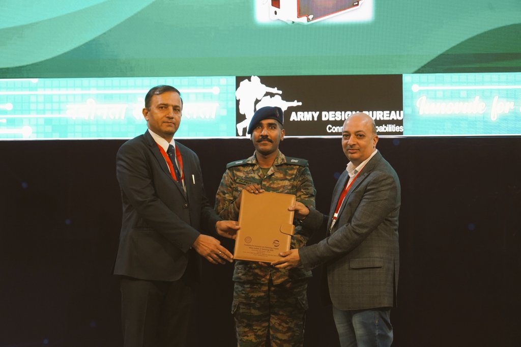 adgpi's tweet image. Highlights of the Event were an #MoU signed between #IndianArmy and the Foundation of Innovation &amp;amp; Technology Transfer #FITT for tech collaboration &amp;amp; 
consultation, and Transfer Of Technology between #IndianArmy and IS Trading &amp;amp; Co for production of a Service Innovation "Vidyut