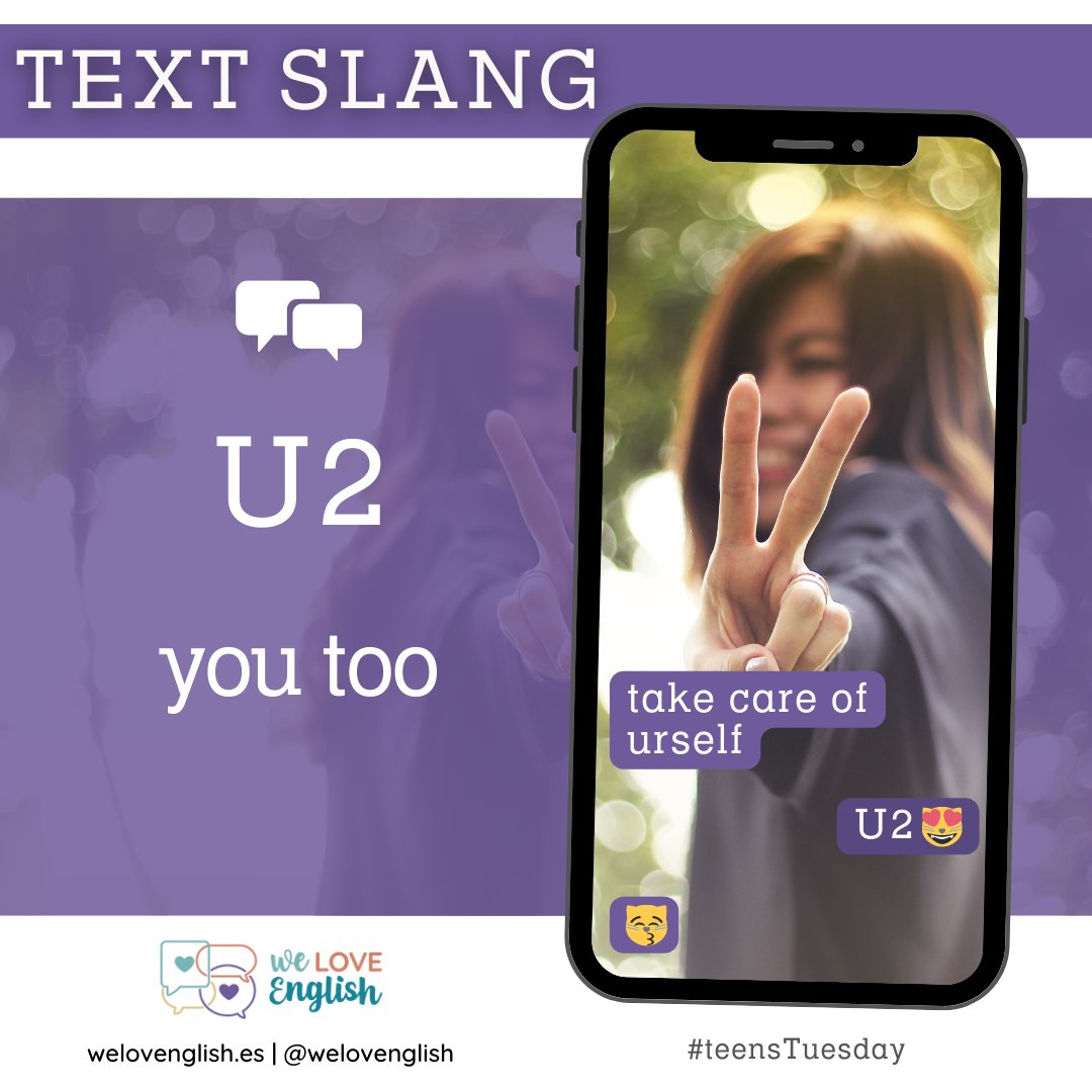 welovenglish's tweet photo. #teenstuesday 🟣 U2 - You too  #welovenglish #cáceres #funlearning #textslang https://t.co/S0EKVOZAtH
