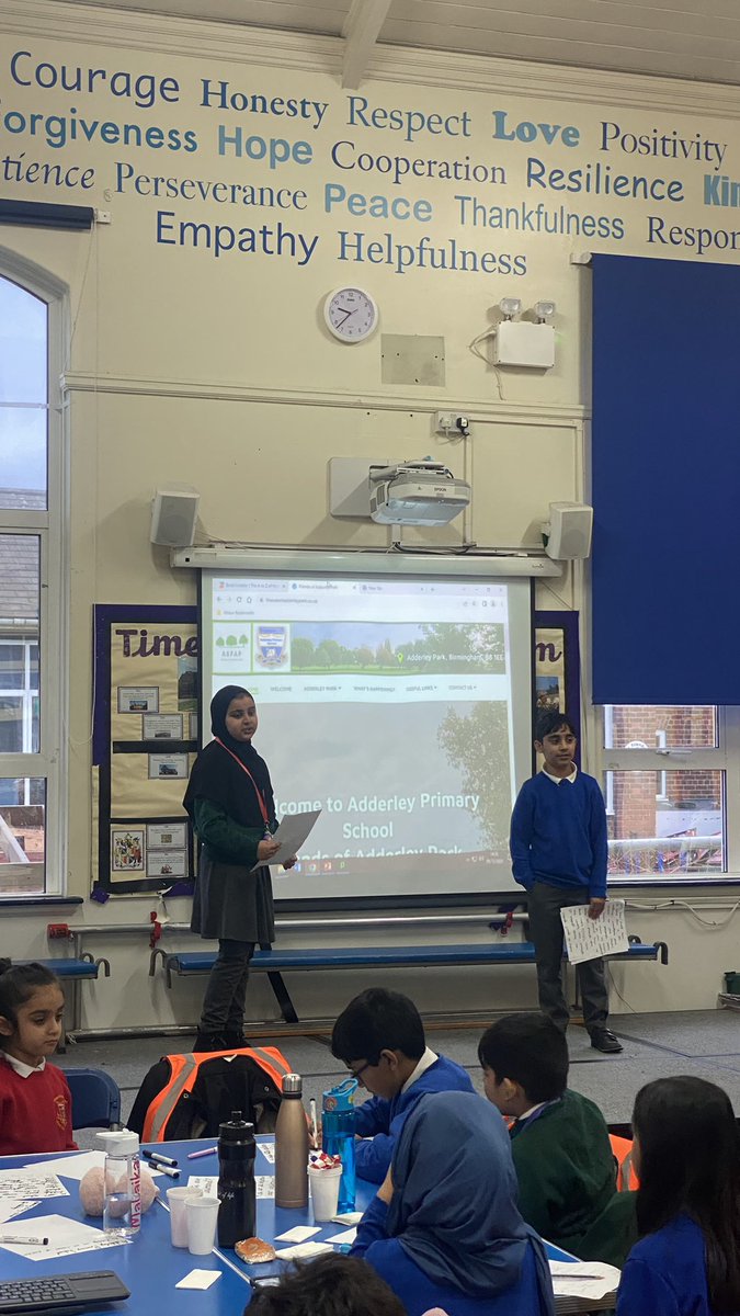 AdderleySchool's tweet photo. Children are presenting the work they have done with ASFAP in restoring nature in Adderley Park at the Saltley Young People’s Parliament this afternoon 🌲 https://t.co/lMKK2x80xm