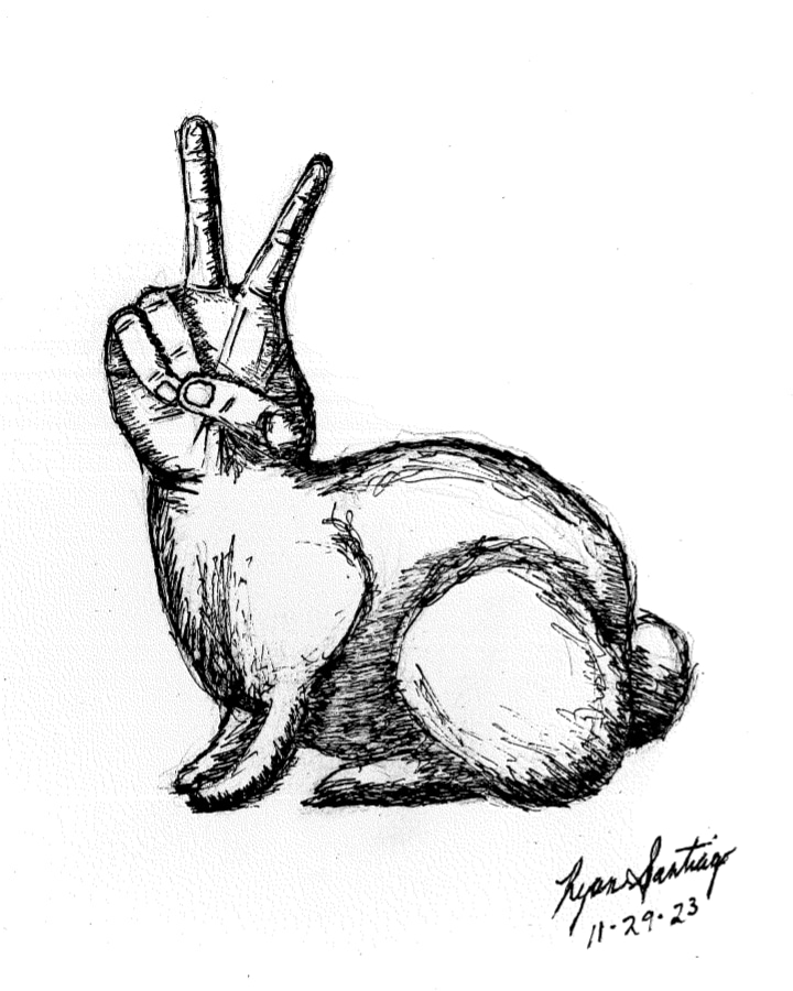 Got'em good with the bunny ears...

Title: None
Artist: Ryan Santiago
Medium: Black Pen
Created: November 29, 2023

#Art