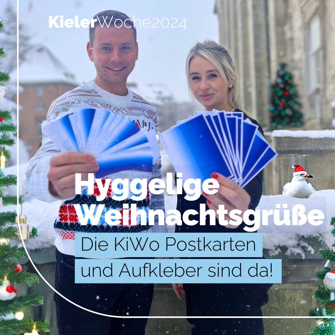 🎄✨Hyggelige Weihnachtsgrüße mit Kieler-Woche-Flair: Die kostenfreien Postkarten und Aufkleber sind da!
🌊❄️Blaues Wasser und weiter Horizont – das Design macht auch im Winter Lust auf eine tolle #KiWO24 (22. bis 30. Juni)
Mehr Infos: kieler-woche.de/de/medien/meld…