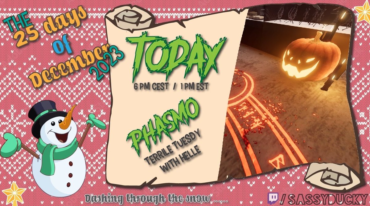 SassyDuckyTTV's tweet photo. Day 5 of Quackmas - Terrible Tuesday ๐๐
#gamergirl #streamer #twitchstreamer #TwitchAffilate #SassyDucky #DerpiestDuck #Phasmophobia #TerribleTuesday #HorrorGames #Jumpscares #mentalhealth #PositiveVibesOnly #Chattitude #Quackmas #NewSoundAlerts #NewOverlay https://t.co/VdWPRt9Msd