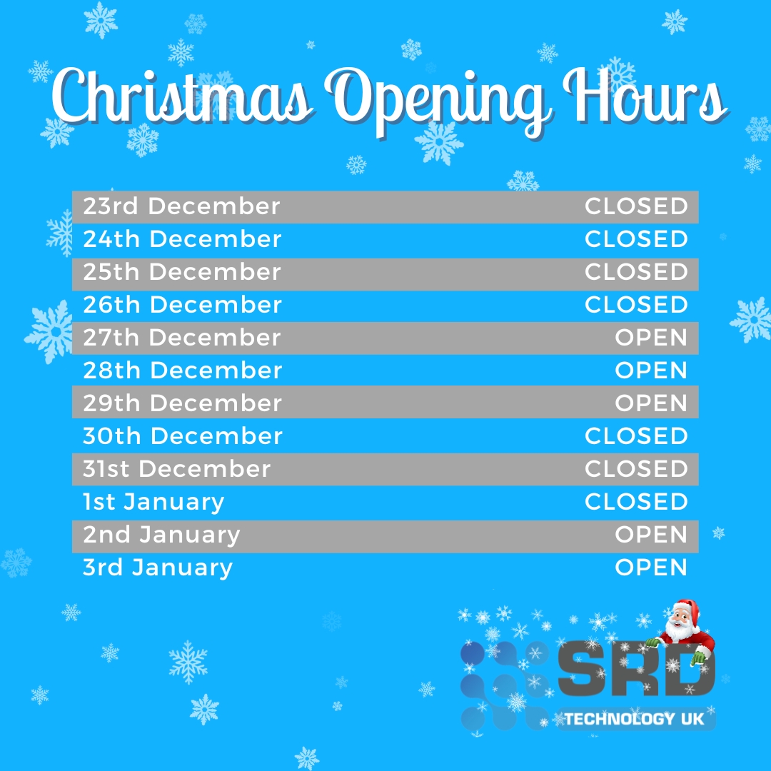 Here are our opening hours over festive period

#christmas #opening #openinghours #srd #technology