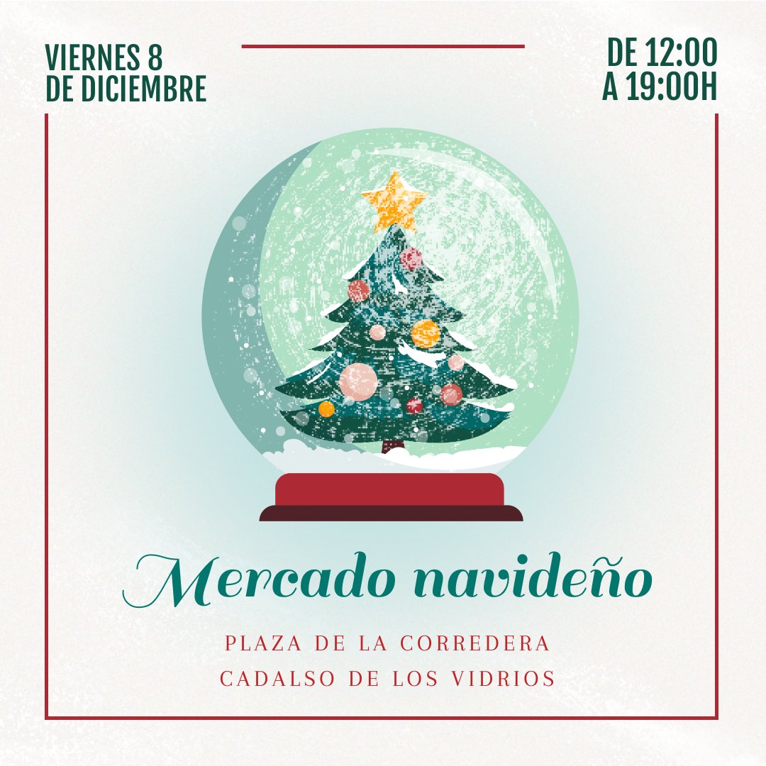 🎄La Plaza de la Corredera acogerá un mercado navideño este viernes, día 8, en horario de 12:00 a 19:00h.
