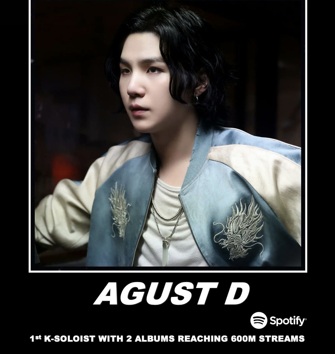 WORLDMUSICAWARD's tweet photo. #DDAY by #AgustD surpasses 600 MILLION streams on Spotify! #AgustD/#SUGA is now the 1ST and ONLY K-Soloist in History to have 2 albums reach 600 MILLION streams each on Spotify with #D2 and #DDAY!💪🥇🇰🇷👨‍🎤💥6⃣0⃣0⃣Ⓜ���🎧✖️2⃣💿🔥🐐👑🖤🤍💜  

#DDAY600Million 
#agustd_dday https://t.co/6zJzPY0bs9