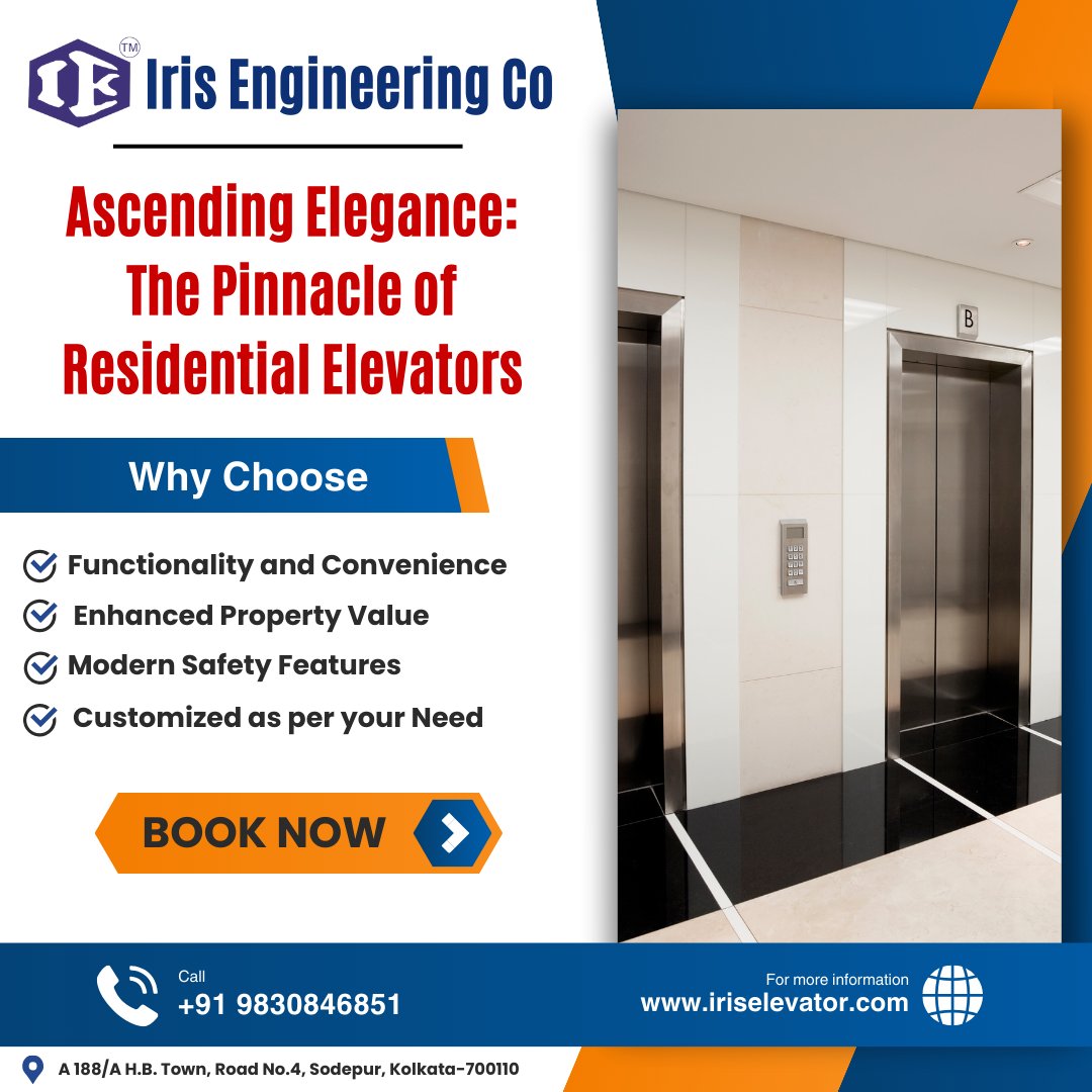 irisengineer's tweet image. Ascending Elegance: The Pinnacle of Residential Elevators
&amp;gt; Functionality and Convenience
&amp;gt; Enhanced Property Value
&amp;gt; Modern Safety Features
&amp;gt; Customized as per your Need
Website: iriselevator.com
#liftelevator #elevatorservice #irisengineering #liftmanufacturerinkolkata
