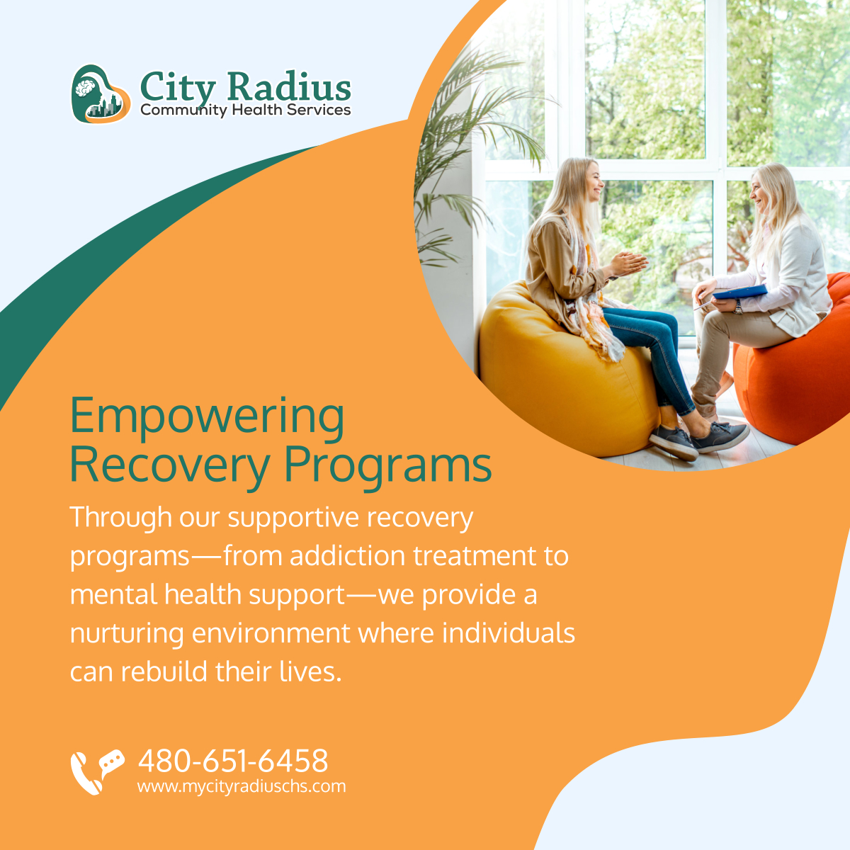 Mycityradiuschs's tweet image. Experience the transformative power of our recovery programs, empowering individuals on their unique journey to seeking recovery from addiction and mental health challenges. 

#RecoveryPrograms #TempeAZ #BehavioralHealthCare