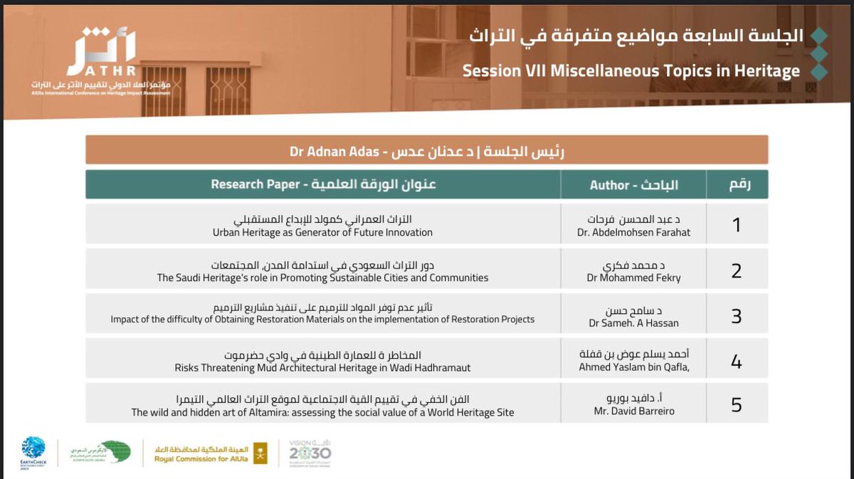 الجلسة السابعة Seventh session
#AlUla
#Athr