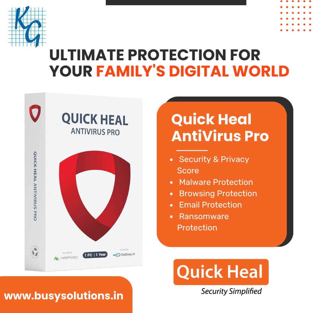 kg_softwares's tweet photo. Quick Heal Antivirus ✅
#kgsoftwareservices #kgsoftware #busysoftware #busysolutions #QuickHeal #Quickhealantivirus #Antivirus #Secure #postoftheday #DunkiTrailer #SukhdevSinghGogaMedi #KarniSena #today #MahindraVolunteeringDay #itsoftwarecompany #ITProfessional #Antivirus https://t.co/sYqoPnVfnY