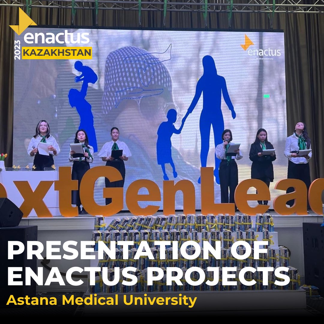 enactus_kaz's tweet photo. At the ENACTUS KAZAKHSTAN BUSINESS COLLABORATION FORUM 2023, the National Cup finalist team from Astana Medical University presented their projects.
@enactus_amu
#Enactus #EnactusKaz #WeAllWin #NextGenLeaders #ThriveWithEnactus #CSR #almaty #EnactusBusinessForum23 #jastar https://t.co/fZhRNqaX29