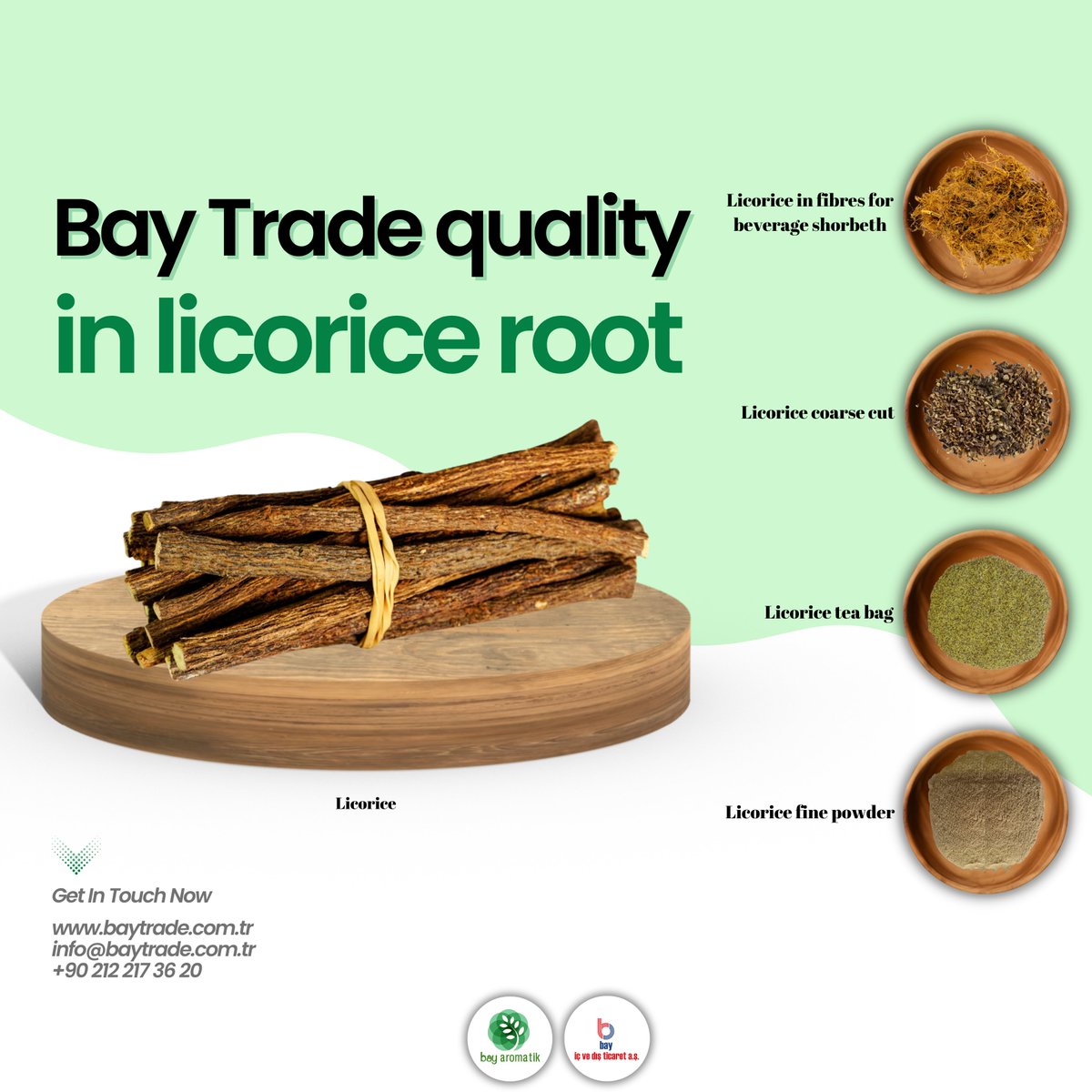 baytradetr's tweet image. Our organic licorice products are best in the world.

If you want to order, visit our website.

Get in Touch Now!
🔗 baytrade.com.tr
✉️ info@baytrade.com.tr
📞 +90 212 217 36 20

#BayTrade #Licorice #LicoriceRoot #Organic #TeaBag #Herbal #Export