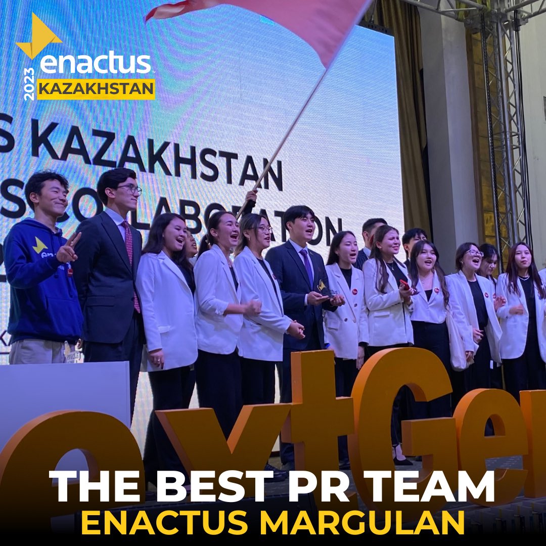 enactus_kaz's tweet photo. We congratulate Margulan University on their victory in the category “BEST PR TEAM” ⭐️
Good luck to the ENACTUS Margulan team✨
#Enactus #EnactusKaz #WeAllWin #NextGenLeaders #ThriveWithEnactus #CSR #almaty #EnactusBusinessForum23 #jastar #tokayev_online https://t.co/YEyfUiRjp0