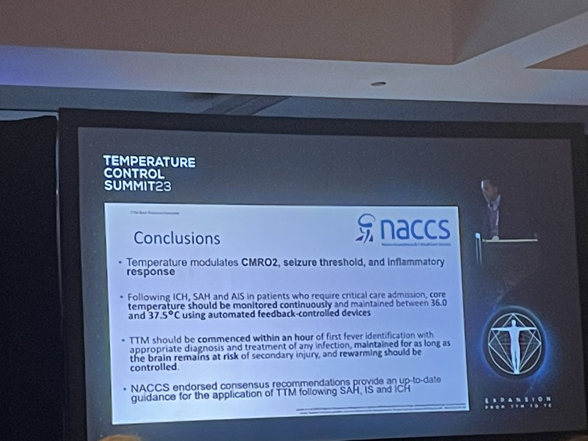 BeaumontICU_RGN's tweet photo. Temperature control in acquired brain injury. Standards of care: continuous core temp monitoring, use of continuous temp control device, pharmacological treatment. Target temperature 36-37.5degree
#NACCS #neuromanagement @Mary_Camera @MaireadF28 @NdigginNiamh @Beaumont_ICU https://t.co/Yg6MxnMDcT